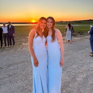 Azazie Light Blue Maxi Dress with Square Neck